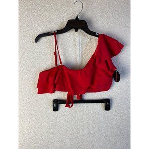 Avid Love Red Ruffle Bikini Tankini Top Size Medium New with Tags
